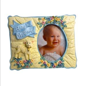 FIGI Picture Frame, 3D Ceramic, Hand Painted Baby Boy’s Christening.
